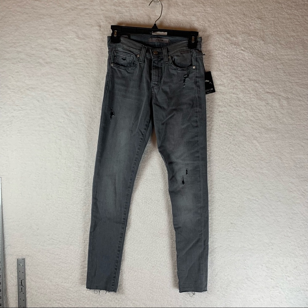 Joe's Jeans‎ Women Skinny Ankle Dark Gray Distressed Size 24 Stretch NWT 5313